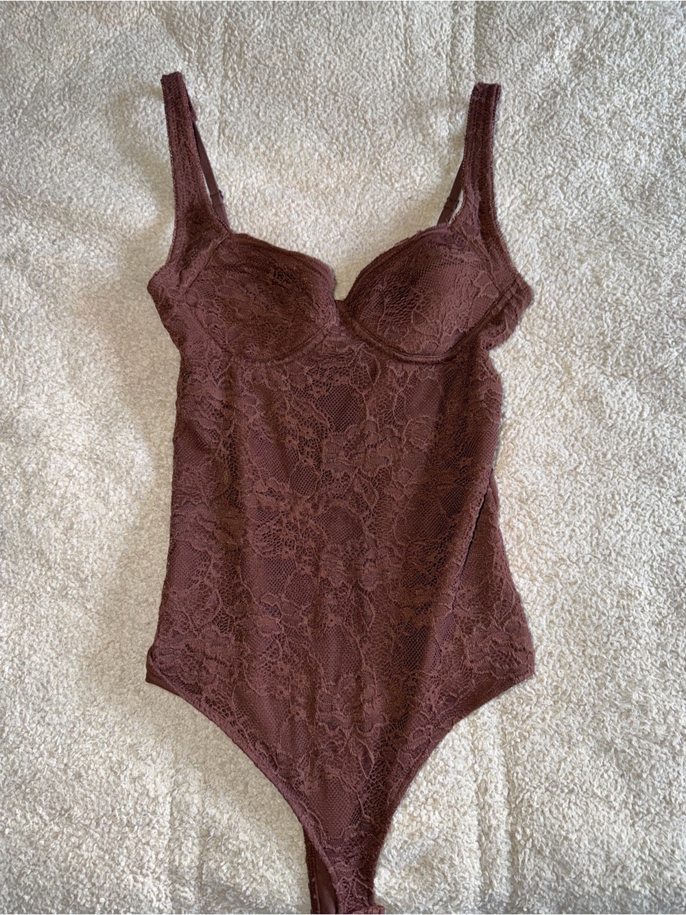 ReoRia Chocolate Brown Lace Bodysuit
